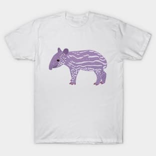 Lavender Purple Baby Malayan Tapir Tapirus Indicus T-Shirt